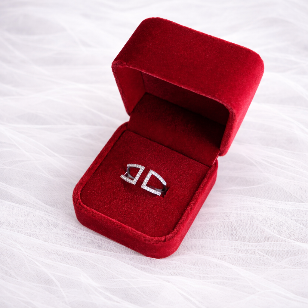 Bague strass argentée